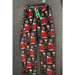Peanuts Snoopy Pajama Pants Holiday Lounge Bottoms Flannel Womens S Drawstring